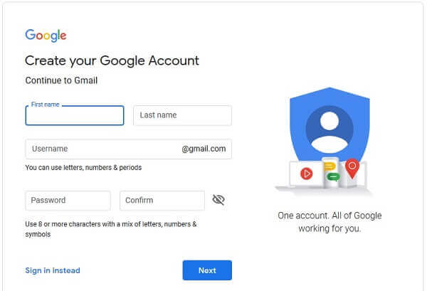 create gmail account