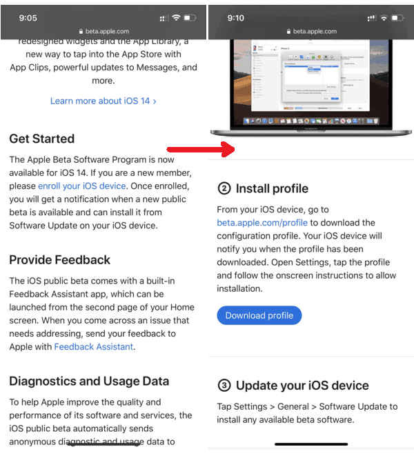 Apple Beta Profile Download Step-2