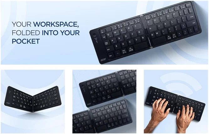 Acer Mini Fold | Keys Compact Foldable Bluetooth Keyboard @ ₹