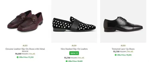 ajio loot upto 70 off on aldo footwears premium brand
