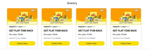 amazon fresh upto 400 cashback offer on grocery order