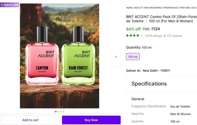 BRIT ACCENT Perfume Combo (50ml x 2) @ ₹124