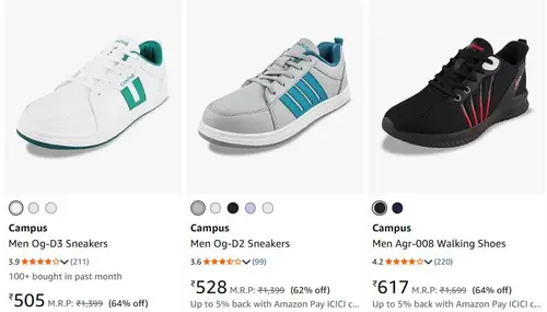 campus running shoes starts at 505