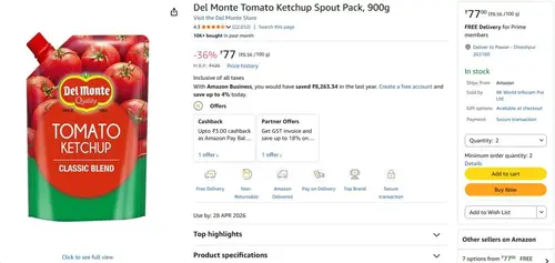 del monte tomato ketchup 900g at 77 1