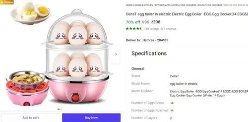 electric egg boiler 14 eggs 298
