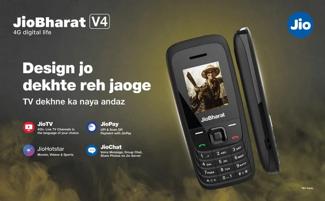 JIO JioBharat V4 4G Keypad Phone @ 789.