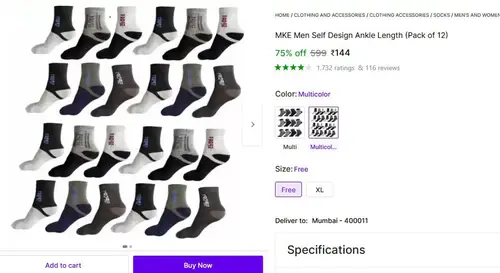 mens ankle length pack of 12 at 144