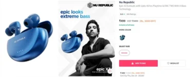 Myntra : Nu Republic Epic X3 Earbuds @499.