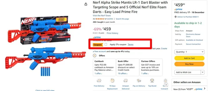 Nerf Alpha Strike Mantis LR-1 Dart Blaster @436