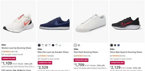 new stock loot deal upto 70 off on nike shoes