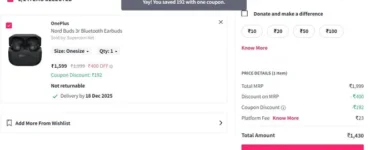 OnePlus Nord Buds 3R At ₹1430