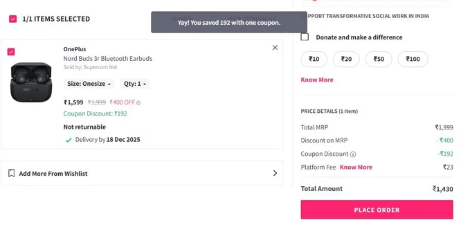 OnePlus Nord Buds 3R At ₹1430