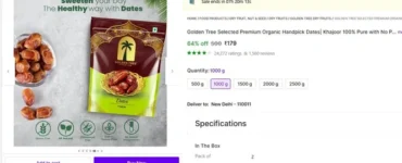 Organic Handpick Dates, 1 Kg @ ₹179