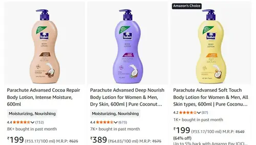 parachute body lotion 600ml 199