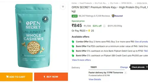 premium cashews 1 kg 845