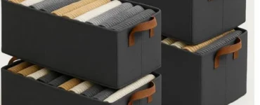 PulGos 4 Pcs Wardrobe Organizer for Clothes Rectangle Storage Baskets for Clothing