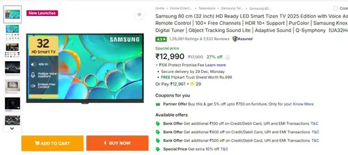 samsung 32 inch smart tv 2025 edition 10990