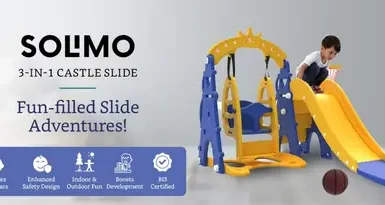 Solimo 3-in-1 Garden Castle Slide & Swing For Kids @ 3279. 3 solimo 3 in 1 garden castle slide swing for kids 3279