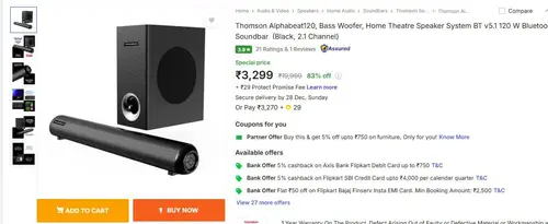 thomson 120w home theatre system 3299