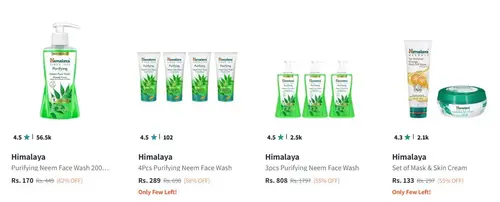 upto 62 off on himalaya products