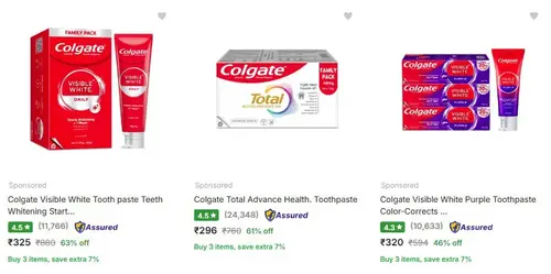 upto 65 off on colgate