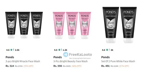 upto 70 off on ponds facewash