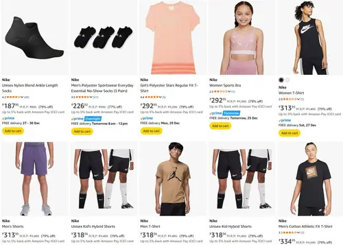 upto 80 off on nike clothing