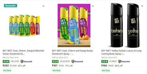 upto 81 off on set wet deodorant spray