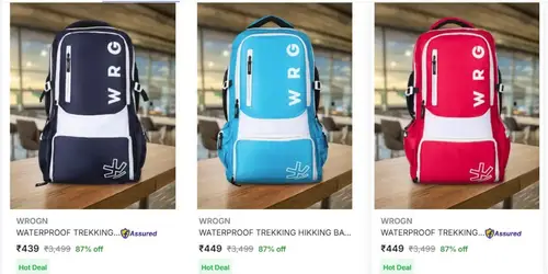 upto 87 off on wrogn travel backpacks