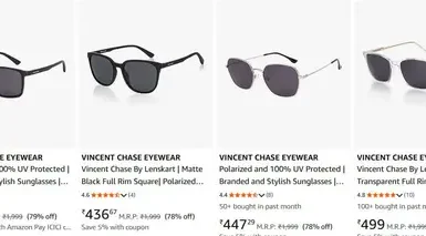 Vincent Chase Sunglass Starts @ 419. 3 vincent chase sunglass starts 419