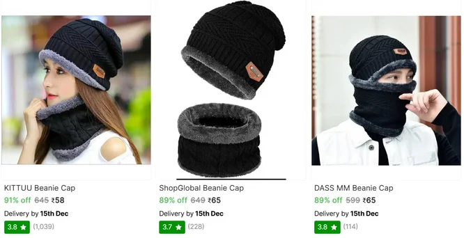 Winter Caps Set Starts @ 58.