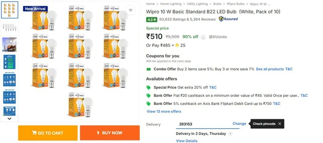 wipro 10w basic standard b22 led bulb