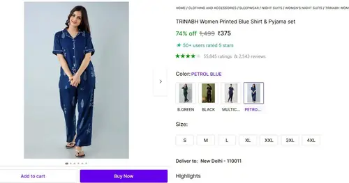 women shirt pyjama set 375