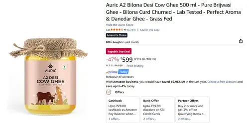 a2 bilona desi cow ghee 500ml 599
