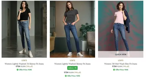 ajio loot levis jeans upto 75 off