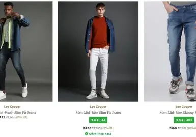 ajio upto 80 off on mens jeans