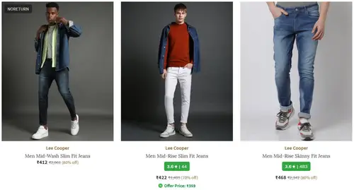 ajio upto 80 off on mens jeans