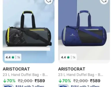 Aristocrat Duffel Bags @ ₹589 4 aristocrat duffel bags 589