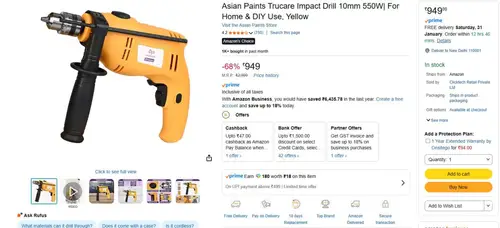 asian paints drill machine at 949 1