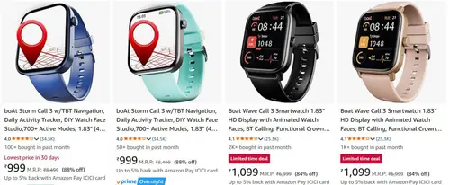 branded calling smartwatch starts 999 1