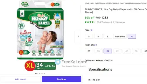 bummy pants xl baby diapers 34 pcs 283