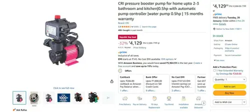 cri 05hp pressure pump 4129