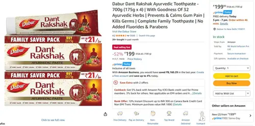 dabur dant rakshak 700g at 199