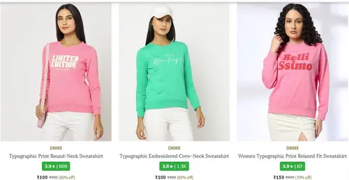 dnmx women sweatshirts from 100