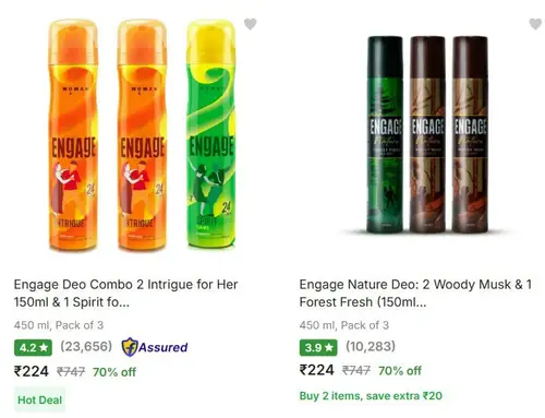 flat 70 off on engage deodorants