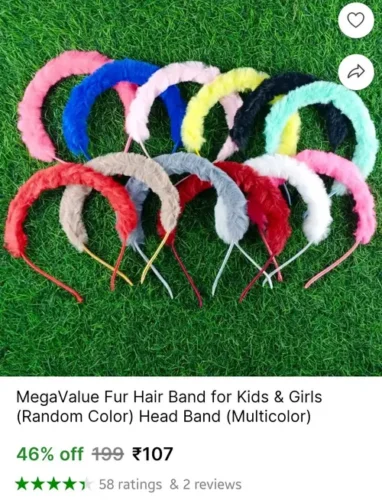 fur hair band for kids girls random color 107