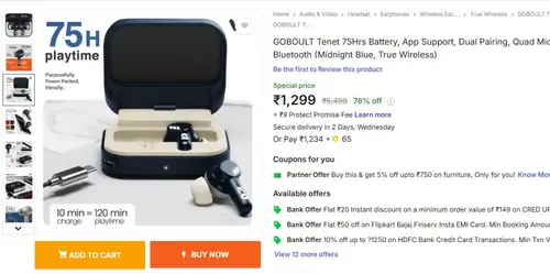 goboult tenet quad mic enc earbuds 1299