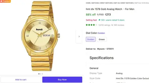 hmt analog watch for men 213