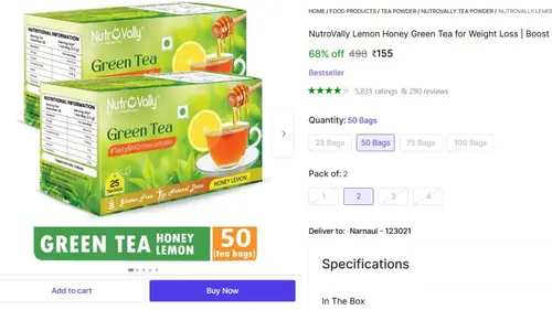 lemon honey green tea 50 bags 155