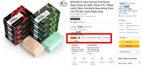 loot 121 wild stone soap pack of 8 100gm each